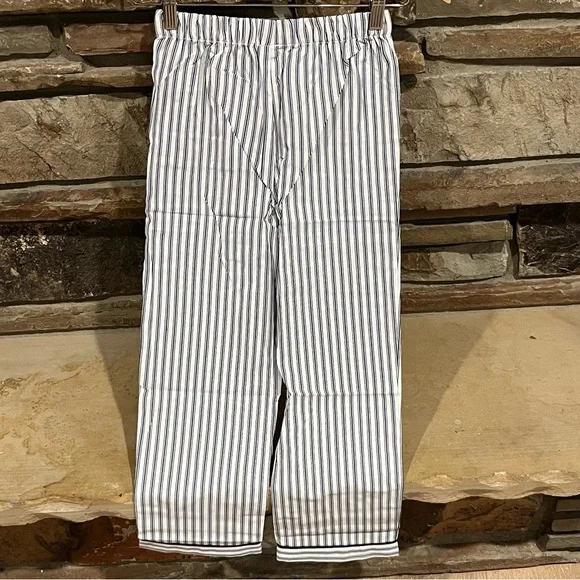 Petite Plume Navy French Ticking Cozy Cotton Blend Striped Kids Pajama Set - Picture 10 of 13